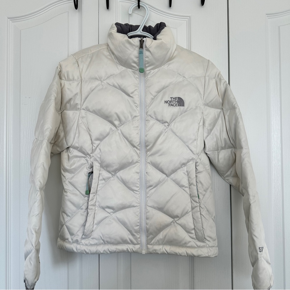 The NORTH FACE 550 Women's Goose Down Puffer Jacket Coat Quilted White Size XS